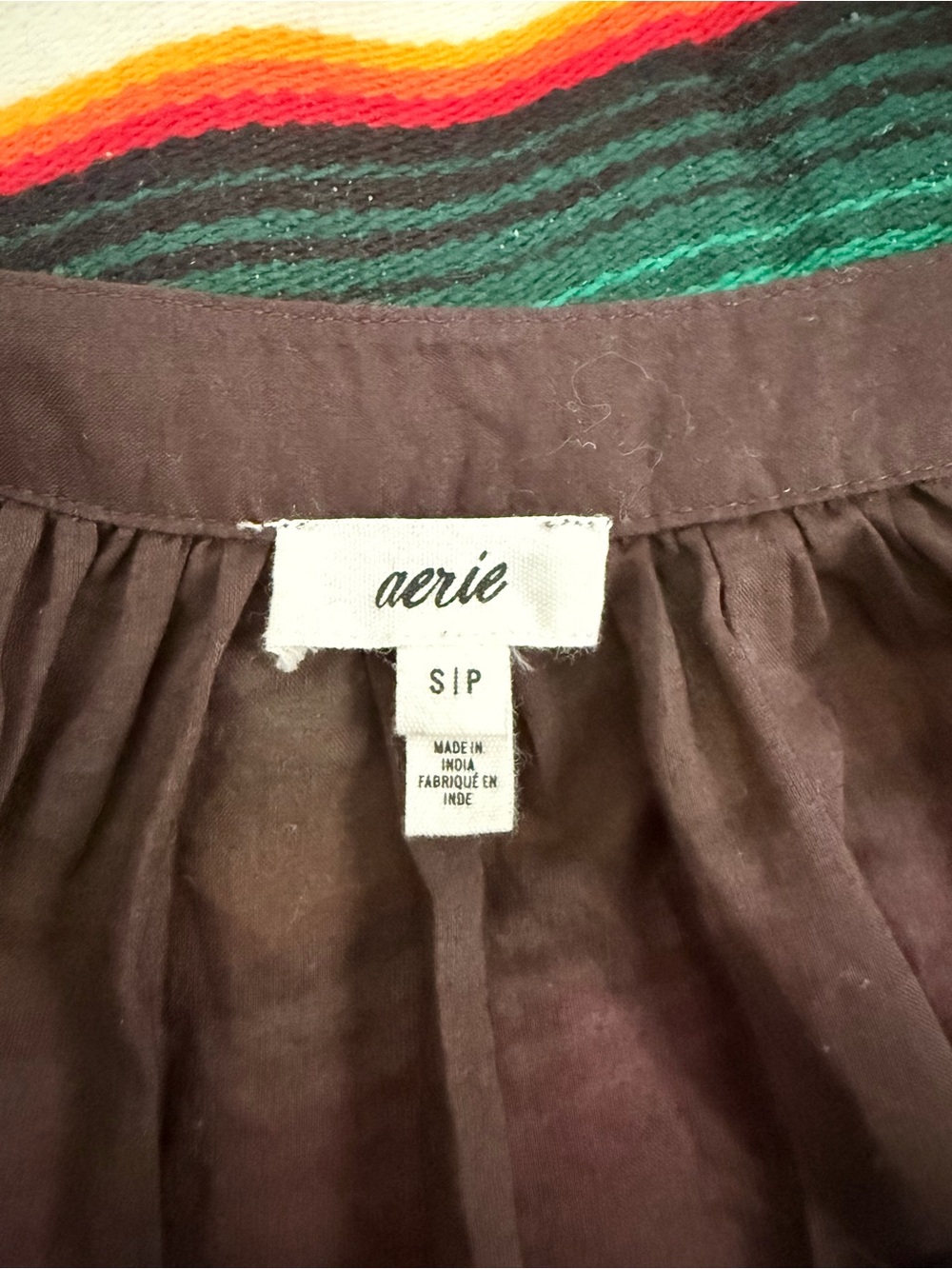 Aerie 100% Cotton Boho Set: Tiered Maxi Skirt & Lace Top - Brown - Picture 5 of 9